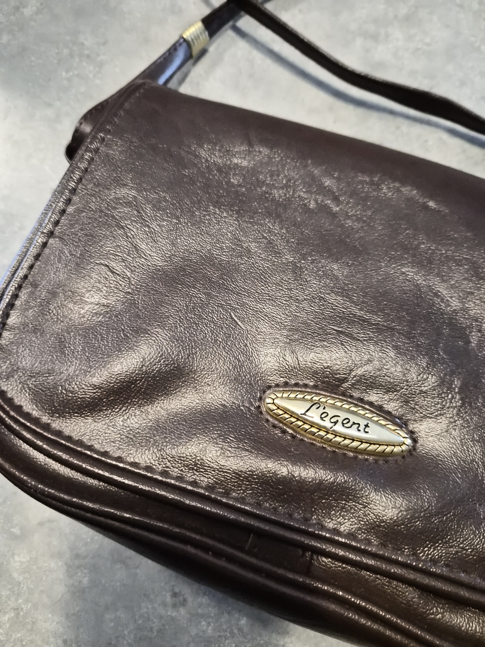 Men's Dark Brown Leather Crossbody Bag